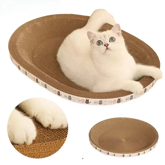 Round Corrugated Cat Scratcher Bed – Durable Claw Grinding Toy & Nest